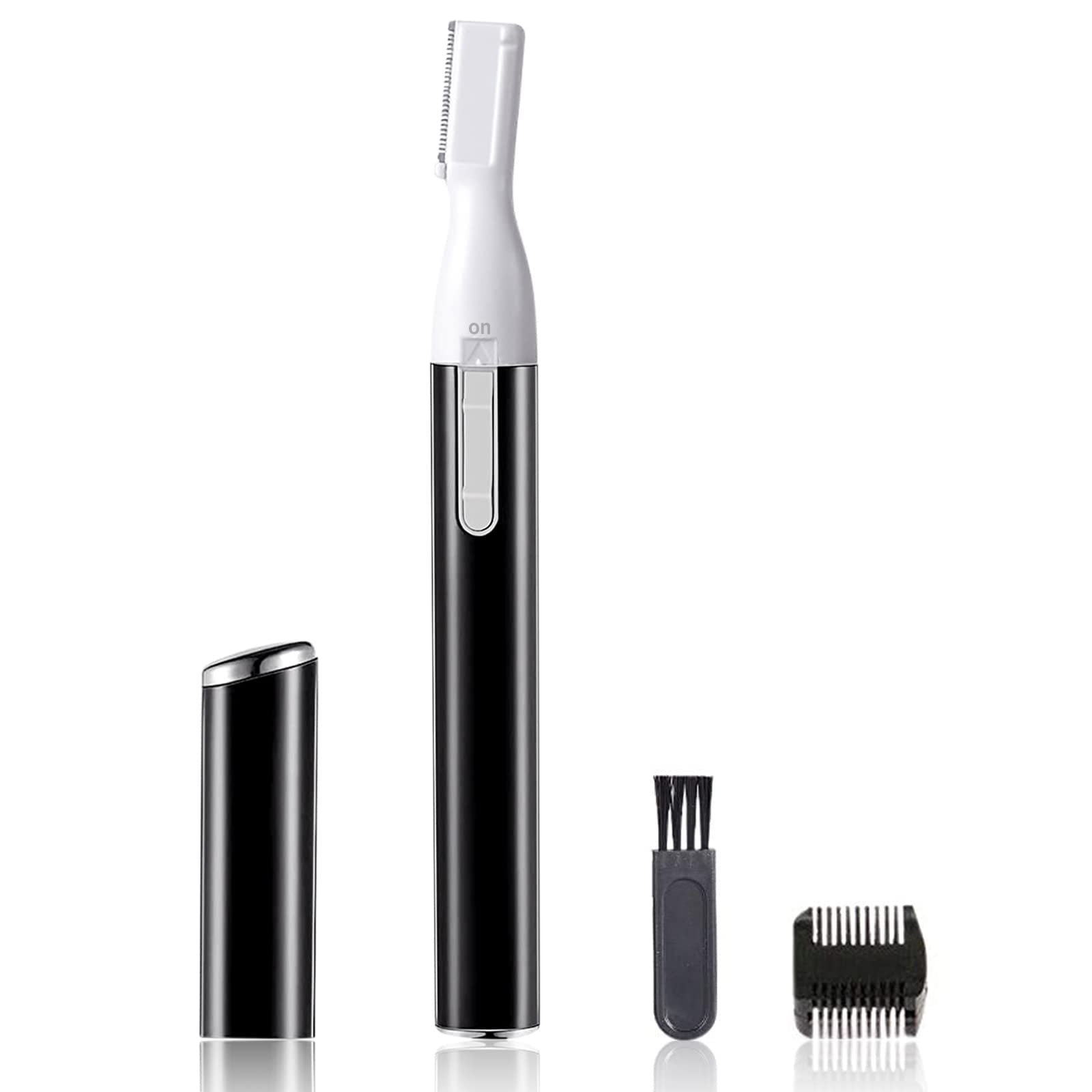 Arabest Electric Eyebrow Trimmer, Facial Hair Remover with Comb No Pulling Sensation Painless, Mini Personal Epilator Eyebrow Razor for Face Chin Peach Puzz Lips Body Arms Legs (Black)