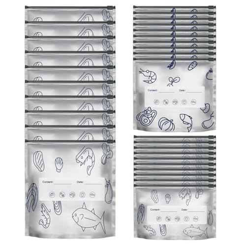 Bolsas de aluminio resellables y reutilizables para congelador de verduras y carnes 2