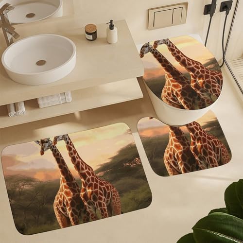 Ensemble rideau de douche anti-moisissure et tapis de bain anti-glisse