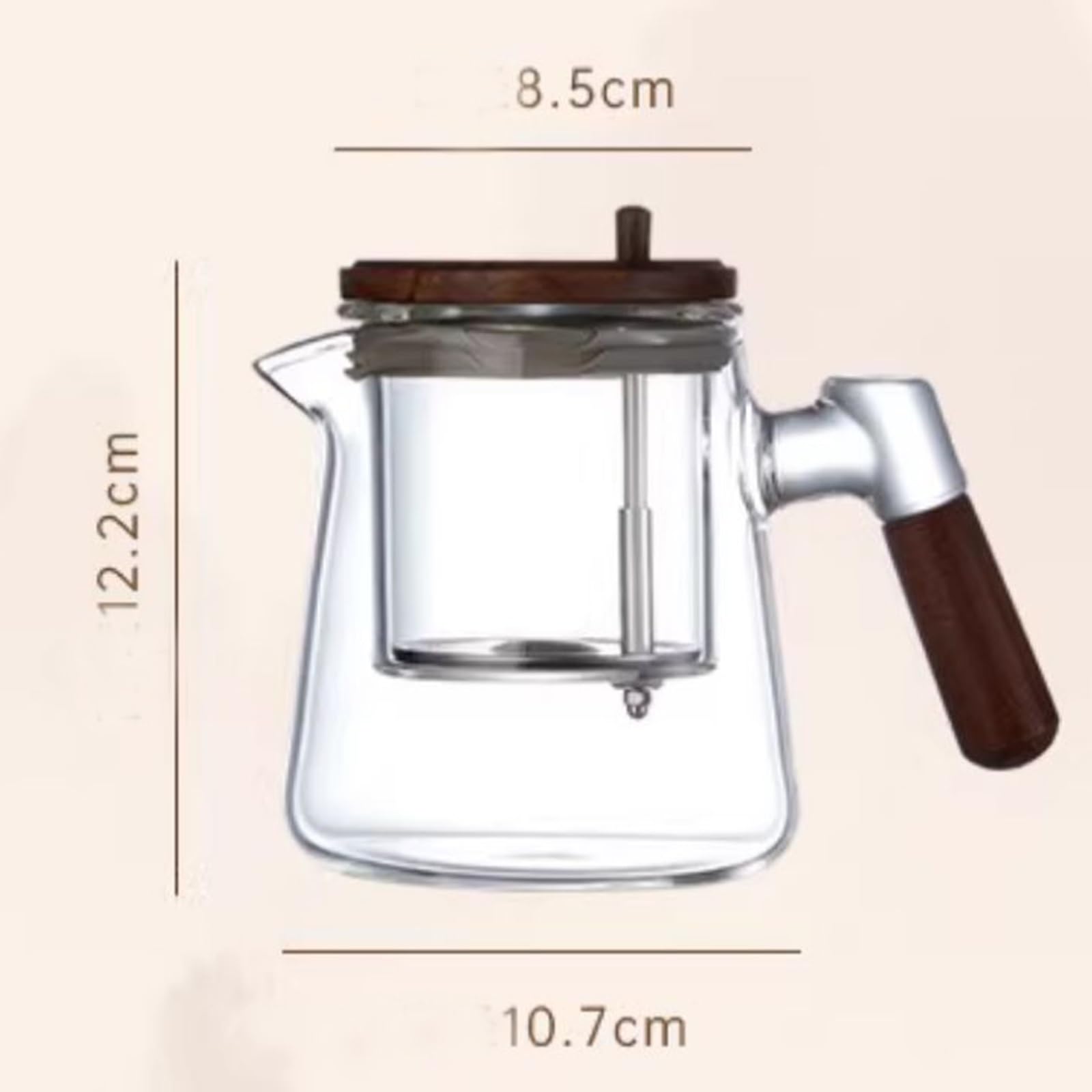 Teekanne Glas, 600ML Teekanne Mit Siebeinsatz, Borosilikatglas Teeservice Glasteekanne, Teekanne Glas Mit Edelstahl Siebeinsatz, Tee-Ei for Lose Blätter Teekanne(Transparent,12.2 * 10.7 * 8.5cm)