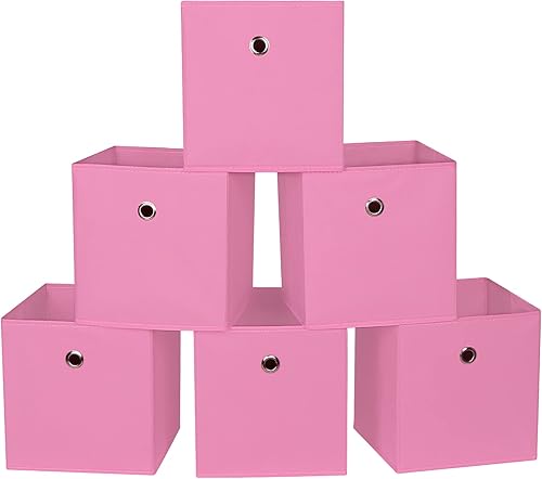 Vista 40 de Cubos de tela de almacenamiento, cubos de almacenamiento plegables de tela de 11 pulgadas, cestas organizadoras con asas para estantes, armario