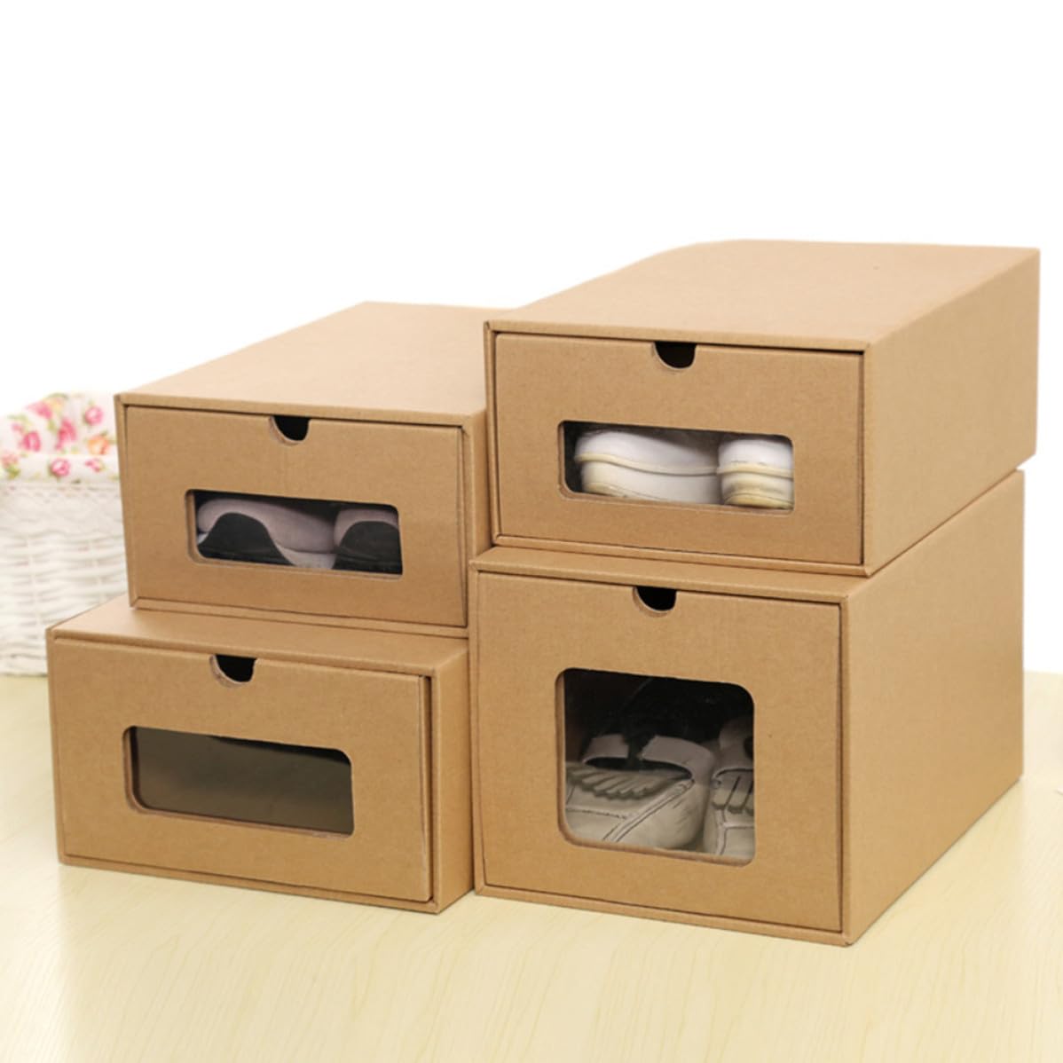 TOYANDONA 6 Pezzi Scatola Portascarpe Grande a Cassetto Trasparente