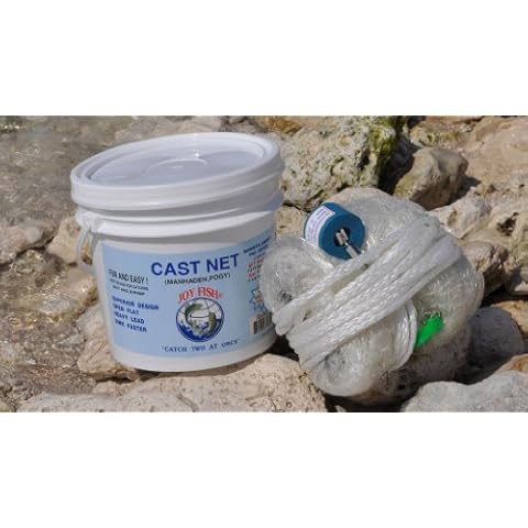 Joy Fish Manhaden Cast Net: 5/8" Sq. Mesh, 6 ft Radius Cover