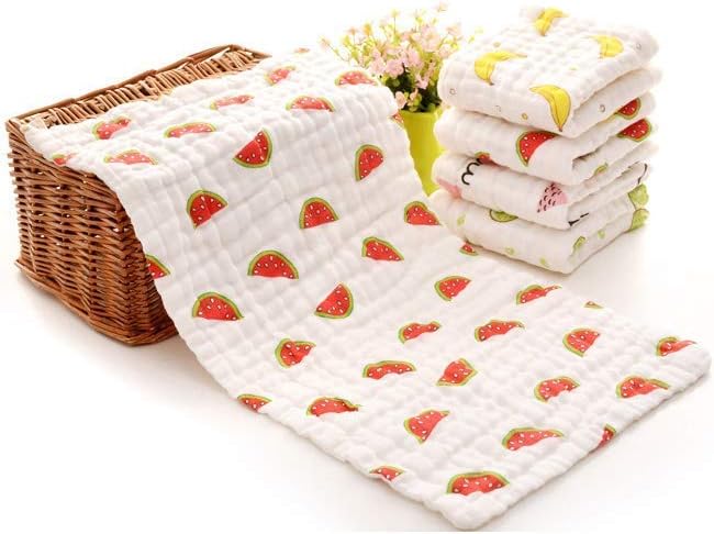 MOM CARE Muslin Cotton Burping Towels for Newborn Baby Extra Soft Large Hankies,washcloth, Reusable Napkins for Babies Infants Toddlers (Pack of 5) White