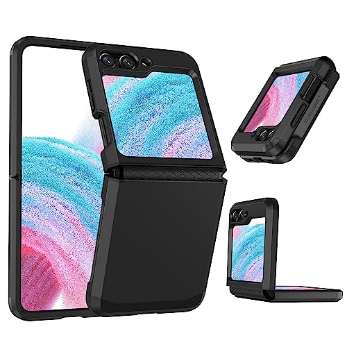 Asuwish Funda para teléfono compatible con Samsung Galaxy Z Flip 5 5G 2023, accesorios para celulares, resistente y delgada, armadura protectora de goma dura, antideslizante, funda híbrida para ZFlip5