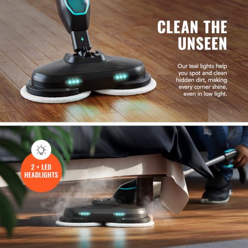 Image of Pursteam New & Improved ScrubMaster Steam Mop with Dual Scrubbing LED Head