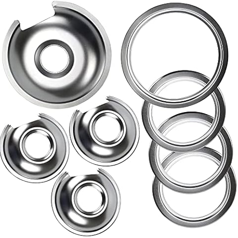 APPLIANCEMATES Chrome Burner Drip Pan Set Cover