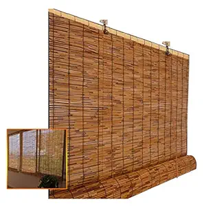 yuzhiyu Bamboo Roman Blind,Natural Roller Reed Shade,Window Blackout Roller Blind,Waterproof Sun Shade,Home Decorations,Uv Protection,for Outdoor/Patio/Door