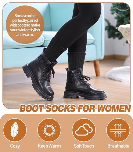 DYW Womens Merino Wool Boot Socks Thermal Thick Winter Warm Cozy Hiking Work Boot Socks Christmas Gift4