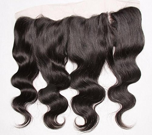 A2ZWIG Remy Hair Lace Frontal 13x4 Pre Plucked Natural Hairline Bleached Knots Body Wave Lace Closure (10 Inch, 3 Part)