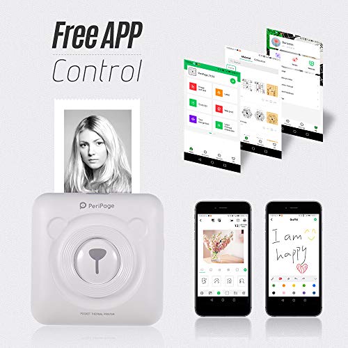 Aibecy Mini Photo Printer, Wireless Thermal Printer, BT Picture Printer, Mobile Printer, Pocket Printer, Received Printer with USB Cable, Supports Android iOS Smartphone Windows
