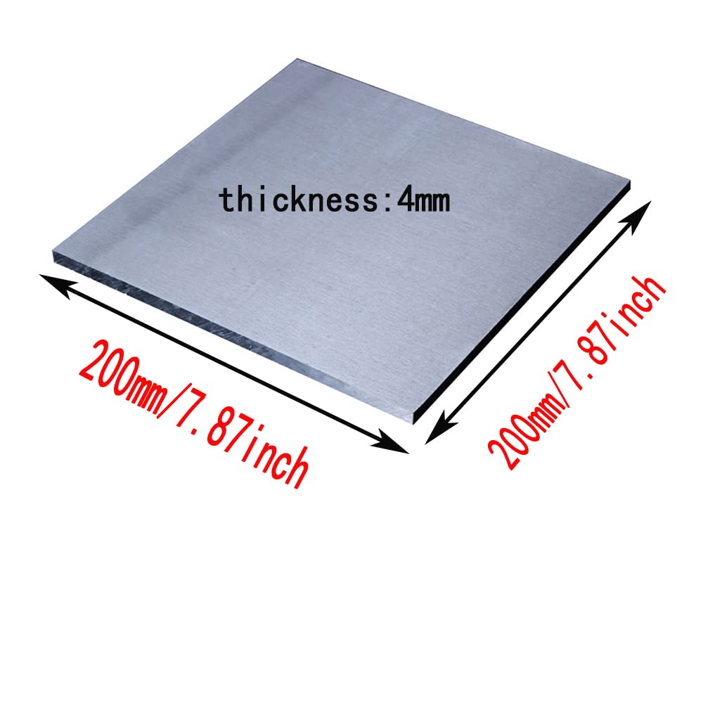 1060 99,6% Placa De Chapa De Aluminio Puro - Placa De Metal De Aluminio Plana Pulido Fino Y Desbarbado,200mm*200mm*4mm