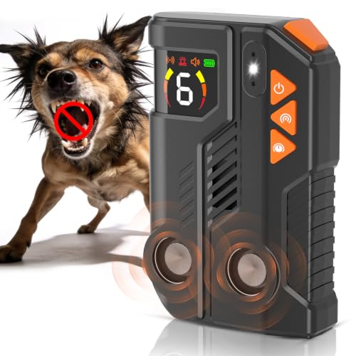 2026 Anti Barking Device for Dogs, Automatic Ultrasonic Dog Bark Deterrent with AI Detection, 2 Enhanced Emitters, 4 Adjustable Modes, IPX6 Rechargeable Stop Barking Device for Indoor Outdoor