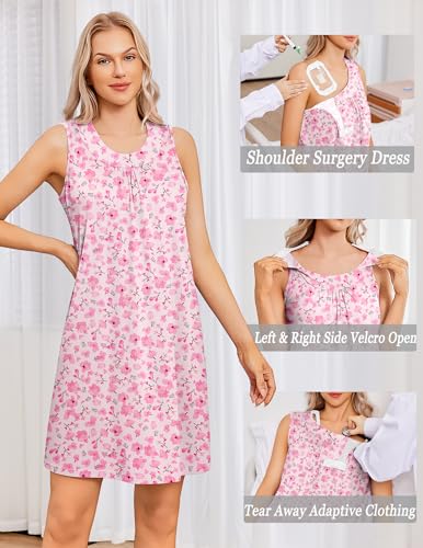 image for Deyeek Hospital Gowns for Women Full Tear Away Sleeveless Dress for Ro
