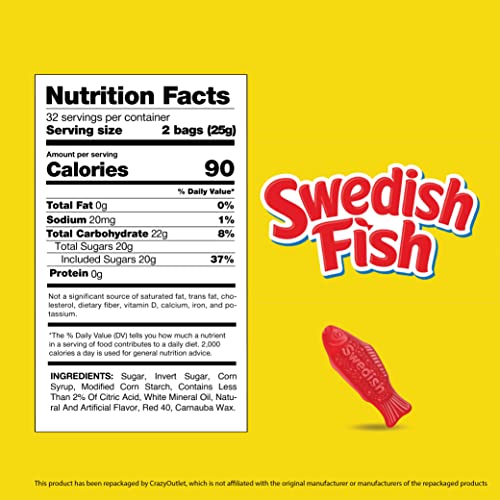 Swedish Fish Mini Soft And Chewy Candy Fun Size, Individually Wrapped Packs, 64 Count Bulk #TOP5