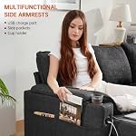 DURASPACE Sofa Bed, Sleeper Sofa Couch with Pullout Bed for Living Room, L Shaped Couch with Storage Chaise, USB, Cup Holder (Dark Gray)
