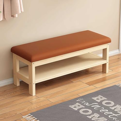 Banc à chaussures avec rangement et coussin en cuir PU pour entrée