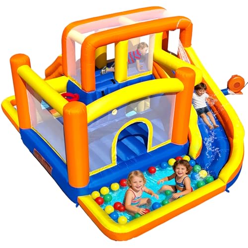HuaKastro Extra Large Dual-Zone Water Bounce House, Front & Back Sides with Separate 2 Long Slides, 2 Water Pools, 2 Climbing Walls, 2 Crawl Tunnels and Bounce Area for Multiple Kids Backyard Party by HuaKastro - Image 6