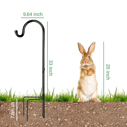 Image of GOFORWILD 2 Pack 33 Inch Metal Shepherd Hooks for Bird Feeder Outdoor