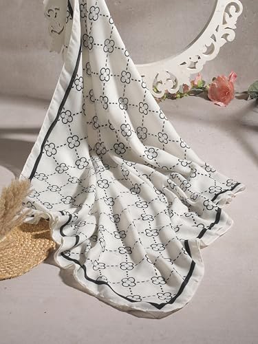 Image of Viscose Scarf for Women | Lightweight & Long | Stole for Women - Stylish Design | Neck Scarf, Hair Scarf, & Head Scarf for Women & Girls | All Season Accessory