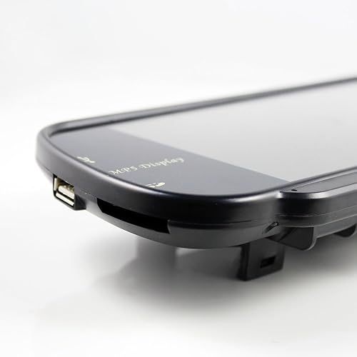 Miniatura 7 de BW® Monitor de espejo retrovisor de 7 pulgadas con SD USB MP5 Transmisor FM Control remoto, compatible con DVD de coche, VCD, cámara DC 12V 7W Negro