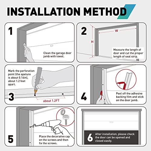 Fcsotsps 36Ft Garage Door Seal Top And Sides-Weatherproofing Garage Door Side Seal Strip,Durable Adhesive Backed Rubber Weather Stripping Garage Door Trim Seal Replacement (Black) #TOP7