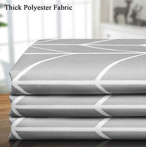 Aisaving Shower Curtain Polyester Fabric Bathroom Curtains Mould proof Water Resistant Shower Curtains with Plastic Curtain Rings and Heavy Weighted Hem, 180x180cm(Grey Stripe) - Image 4