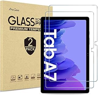[2 Pack] ProCase Screen Protector for Galaxy Tab A7 10.4 2020 (SM-T500/T503/T505/T507), Tempered Glass Screen Film Guard Easy Installation/Anti-Scratch/High Definition/Super Transparency/9H Hardness