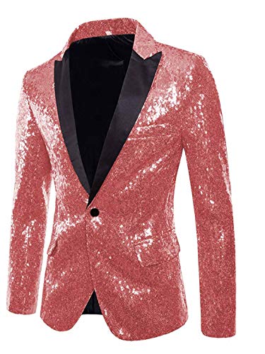 Mens Sequins Blazer Peak Lapel Stage Party Wear Formal Shiny Jacket Coat