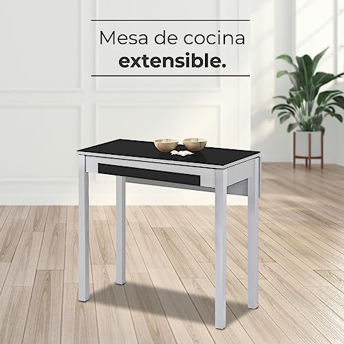 Table de cuisine pliante ASTIMESA 80x40 extensible 80x60 métal - 4