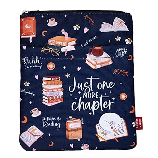 Just One More Chapter, funda para libro con cremallera y bolsillo frontal, fundas para libros para libros de tapa blanda, 11 x 8.5 pulgadas, regalos para amantes de los libros | Ya disponible en tu tienda friki favorita! En mundofriki.es!