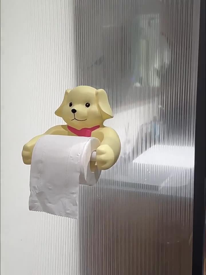 Soporte para rollo de papel higiénico de perro para ahorrar espacio 8
