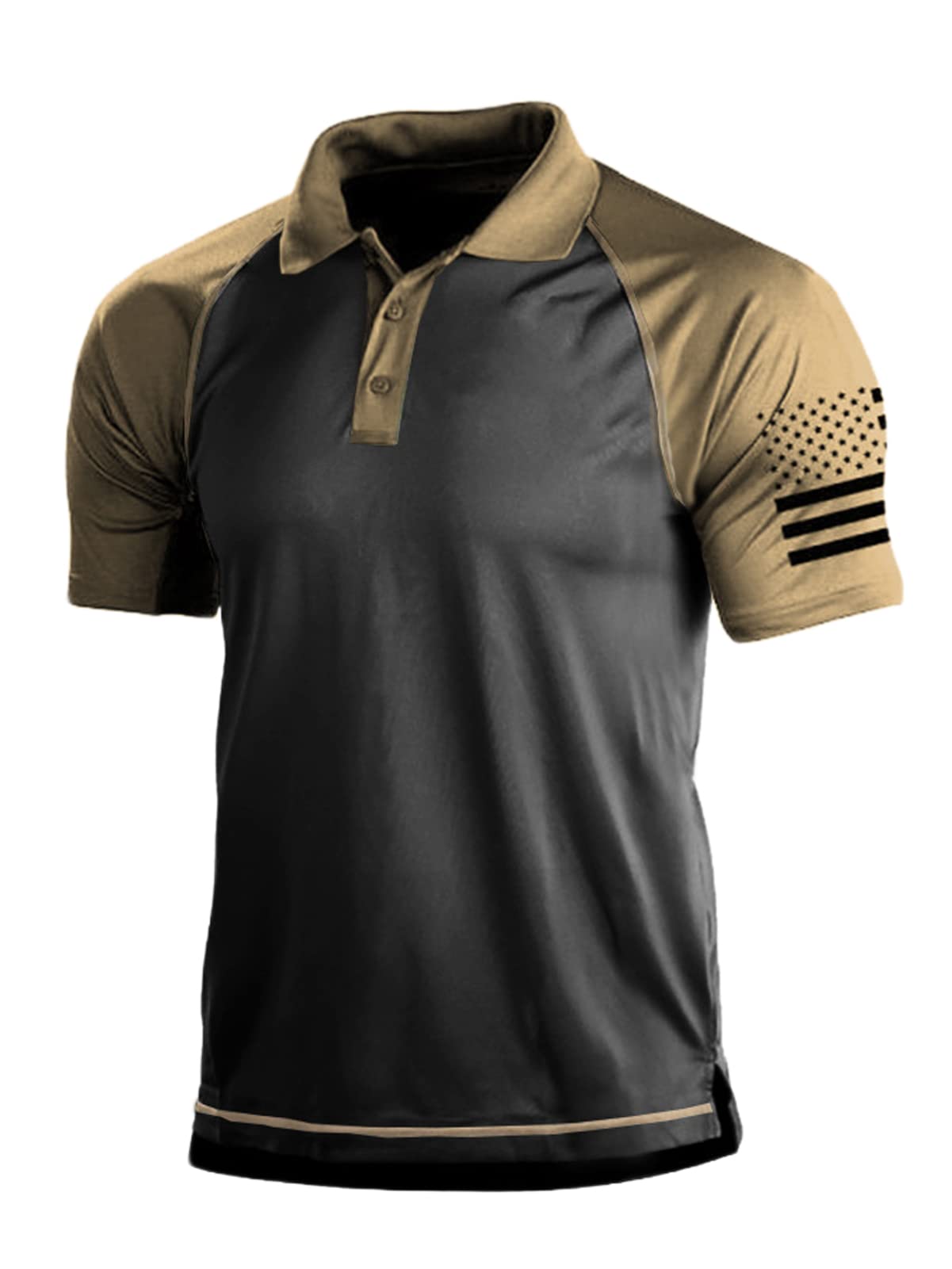 TOMITANYMens Polo Shirt Short Sleeve Quick Dry Fit Contrast Summer Tees Tops (S-3XL)