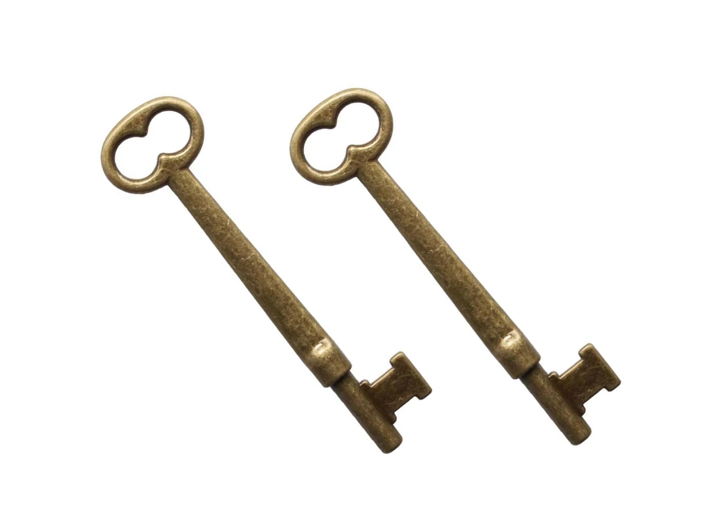 KY-30 Solid Brass Skeleton Key Universal Solid Brass Nickel Plated Skeleton Key with Double Notched Bit for House Doors with Mortise Locks