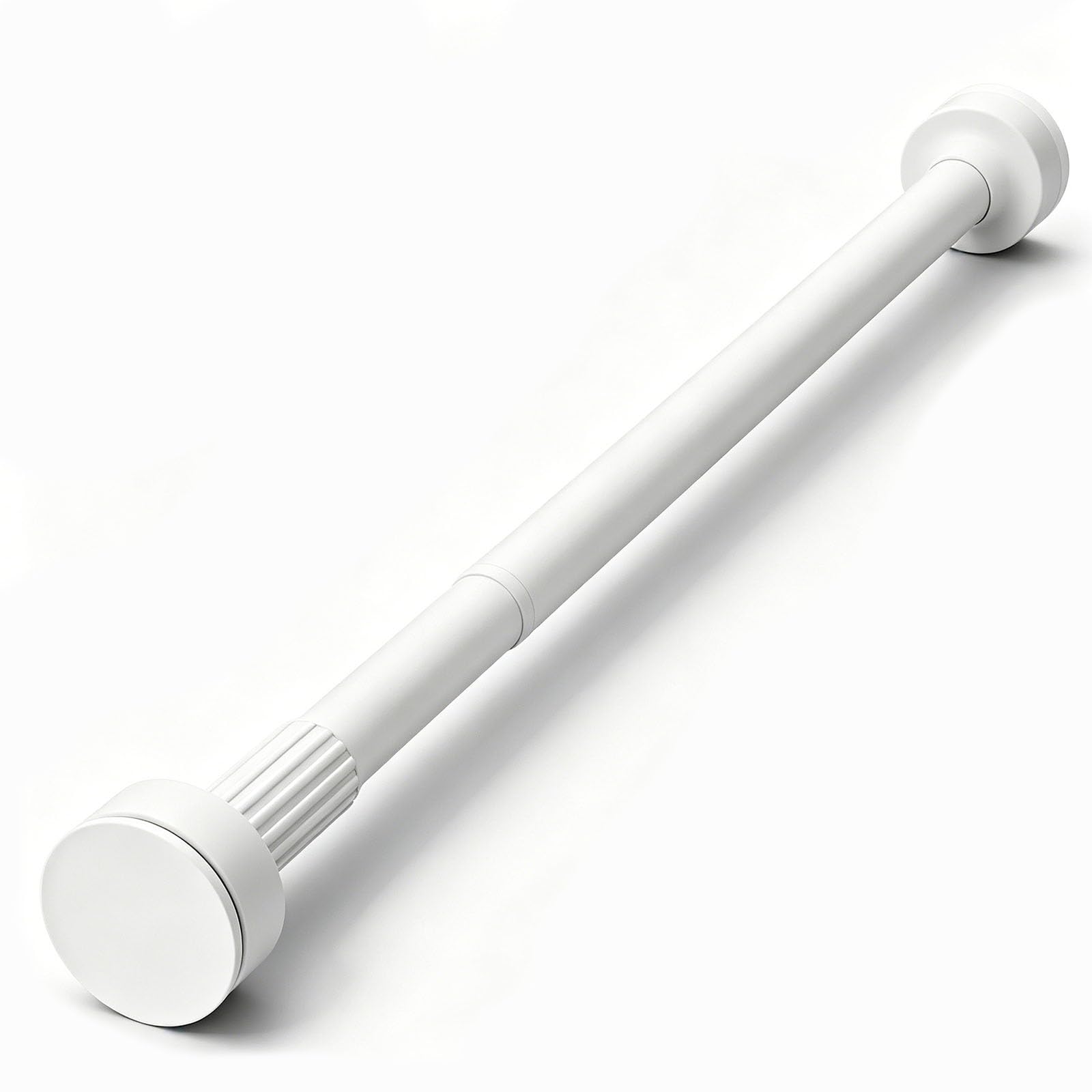 Barra de Cortina sin Taladrar, Barra de Tensión para Ducha, Sin Necesidad de Taladrar, Extensible y Retráctil, Apta para Armarios, Baños y Entradas(White,100-170cm/39.4-66.9in)