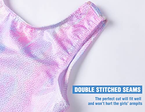 Image of TENVDA Leotards for Girls Gymnastics One Piece Biketard(Multiple Colors) | Sparkly sleeveless unitards