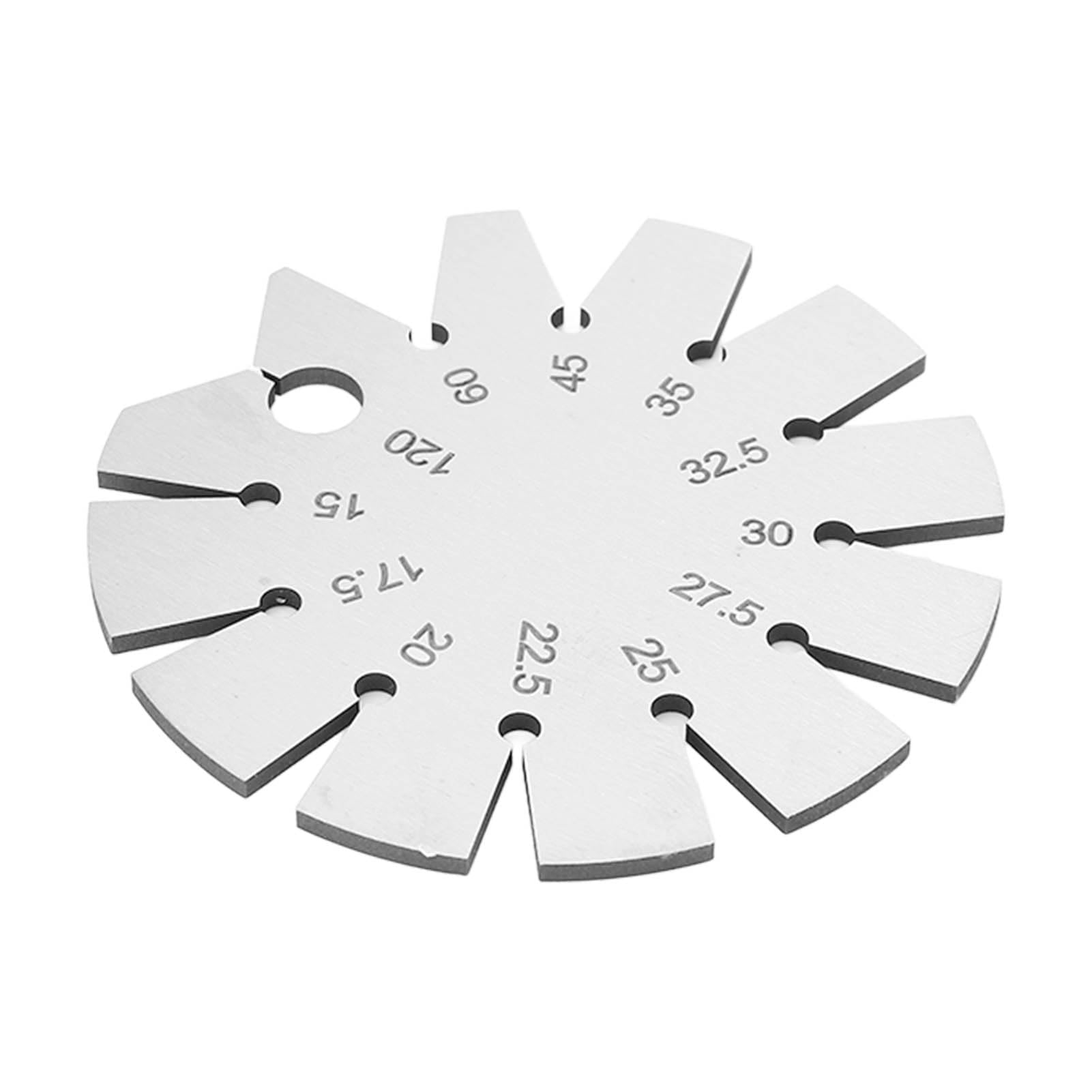 Generic Mesure D'angle biseauté, Gabarit de Jauge d'angle en Acier Inoxydable, Outil de Coupe Rapporteurs 15°-120° pour la Mesure de la Lame Ciseaux Avions de Couteau