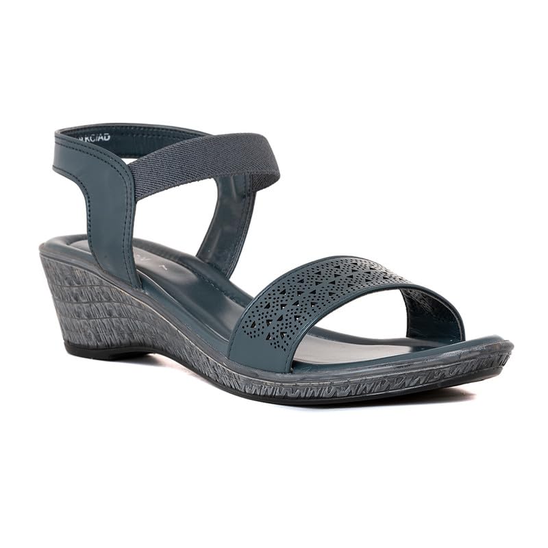 Khadims Sharon Blue Wedge Heel Slingback Sandal for Women (6511199) (B0CJTQM6QV) Amazon Price History, Amazon Price Tracker