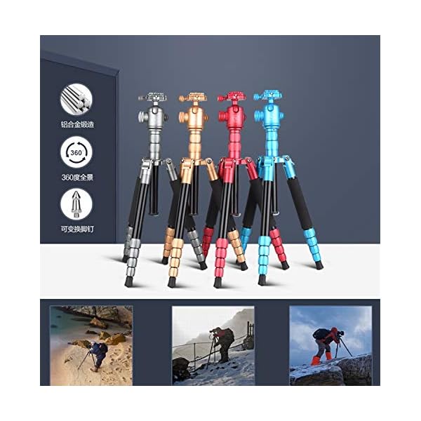 LLluckyHW Aluminum Reisestativ mit Einbeinstativ mit Schnellspannplatte für Panorama Shooting 158cm Tragbares… – Bild 5