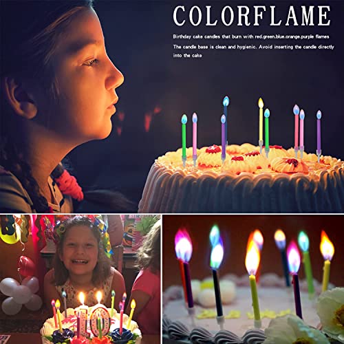 Image of Wanna Party 5 Coloured Flame Party Candles | Multicoloured Flames | Perfect for Birthday Cakes