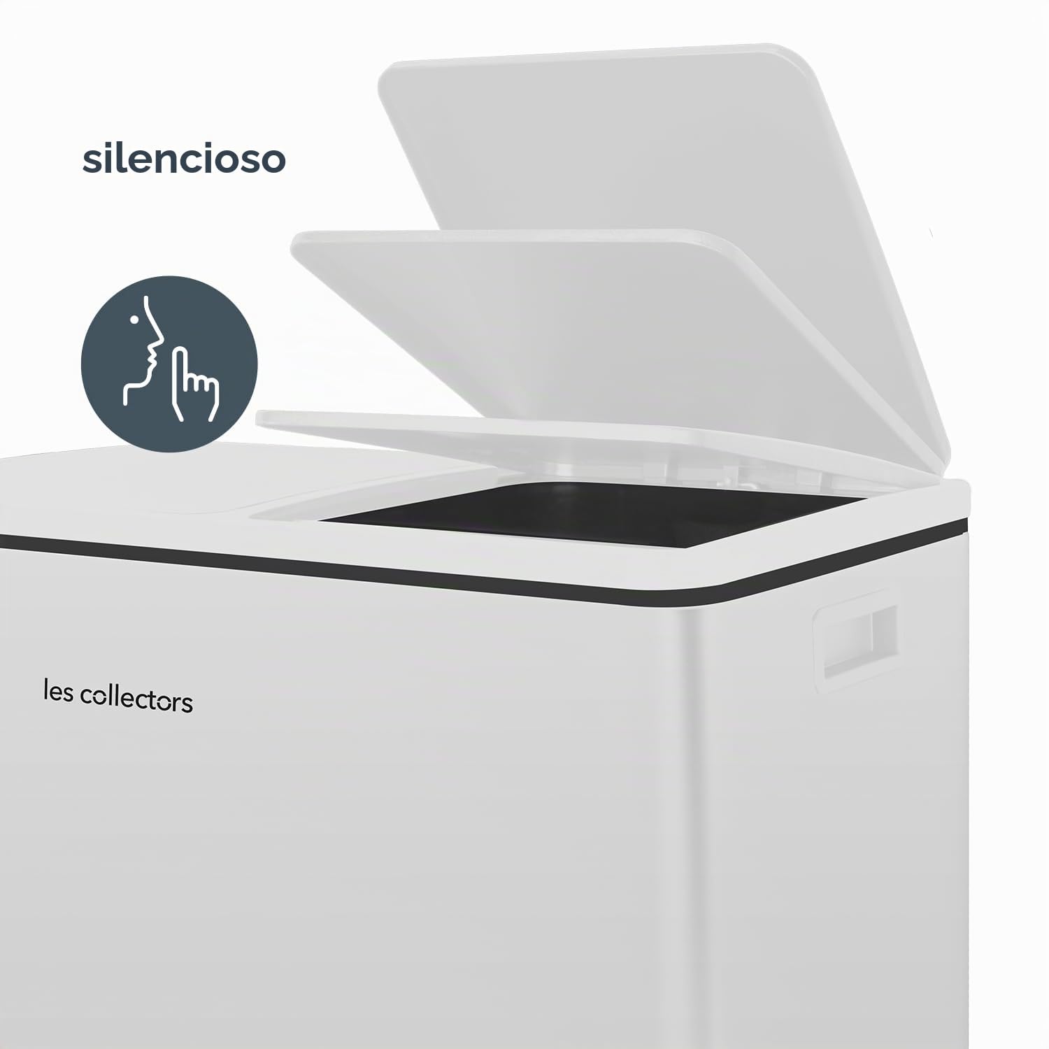 Les Collectors Papelera de reciclaje a pedal N°918 Capacidad 60 L, 2 Compartimentos 30 L, Cubos amovibles, Reciclaje, Clasificación selectiva, Cierre silencioso, Blanco