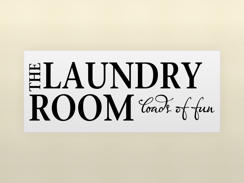 The Laundry Room Loads of Fun Vinyl Wall Lettering Stickers Quotes and Saying.