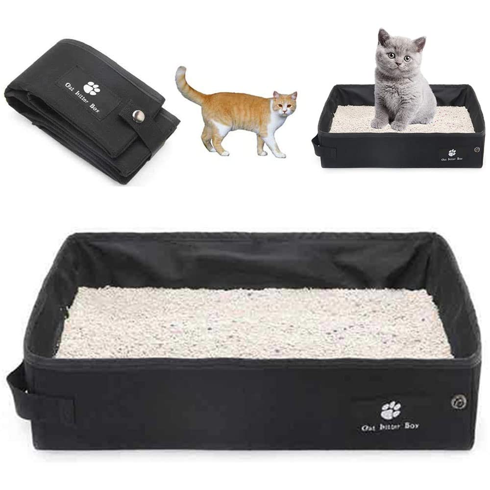 Caja de Arena para Gatos Portátil,Caja de Arena para Gatos Plegable,Caja de Arena para Mascotas,Bandeja De Arena,Arena para Mascotas Portátil,Caja De Arena para Gatos De Interior.