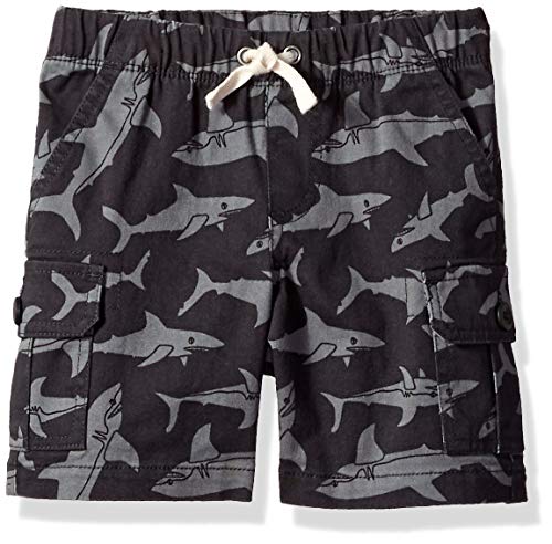 Amazon Essentials Kids Boys Cargo Shorts, Grey Sharks, X-Large