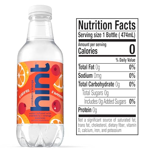Image of Hint Fruit-Infused Bottled Water, Cranberry Orange- Sugar Free Flavored Water with Zero Calories, Naturally Flavored, and No Artificial Sweeteners - 16 Fl Oz (Pack of 12)