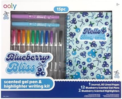 Ooly Blueberry Bliss Writing Kit 15 Piece Scented Gel Pen 