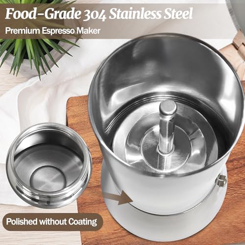 Image of 6 Cup Thickened Moka Pot 304 Stainless Steel 300ml