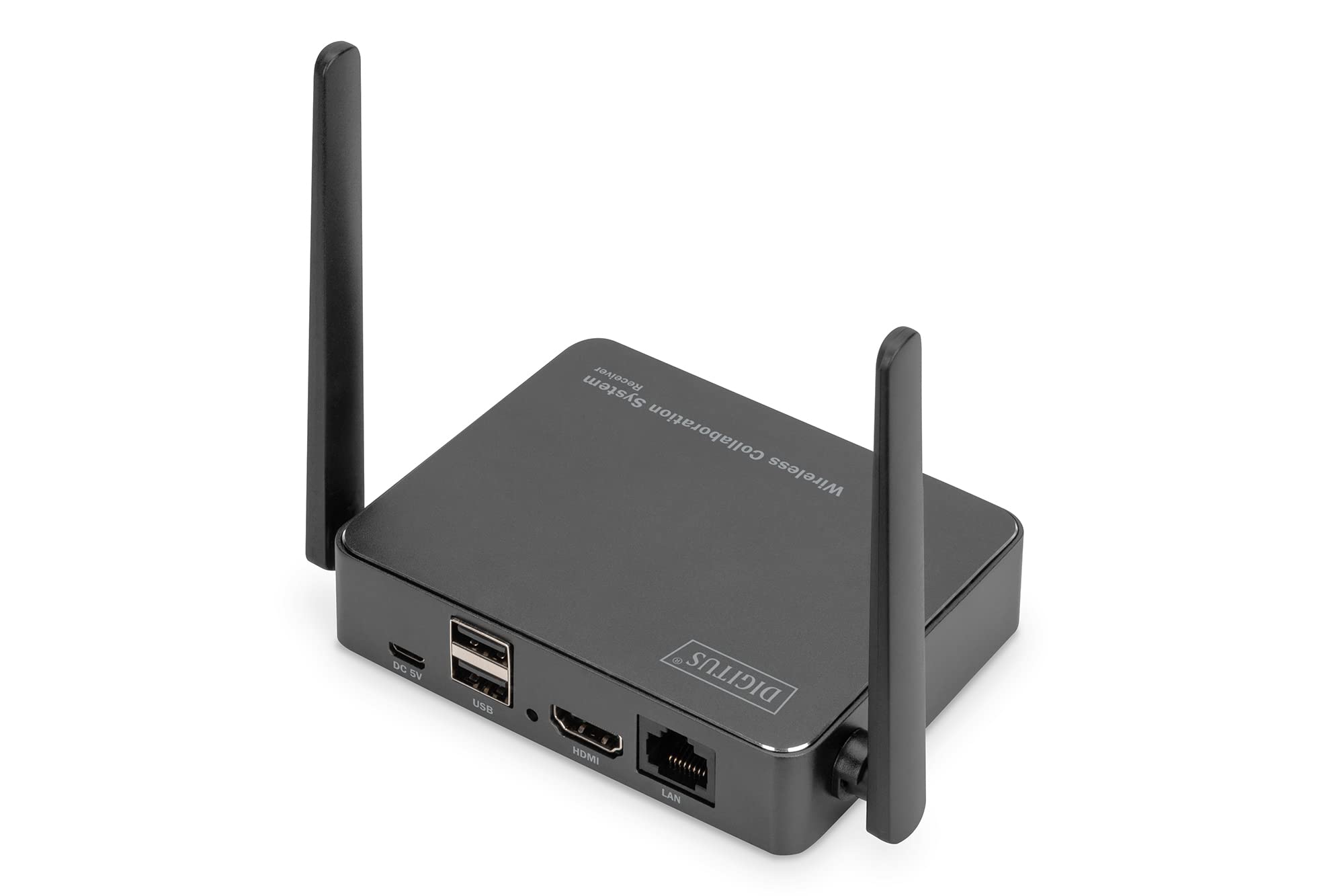 DIGITUS DS-55317 Click & Present Pro - Sistema di presentazione e collaborazione wireless - BYOD: laptop, tablet, smartphone - Nessuna app/driver richiesti - True Plug & Play - Nero