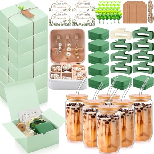 Quelay 56 Pcs 8 Set Bridesmaid Proposal Gift Set, 15