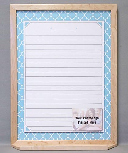 Blue Quatrefoil/Moroccan Tile Framed Dry Erase Memo Board Note Board Message Center